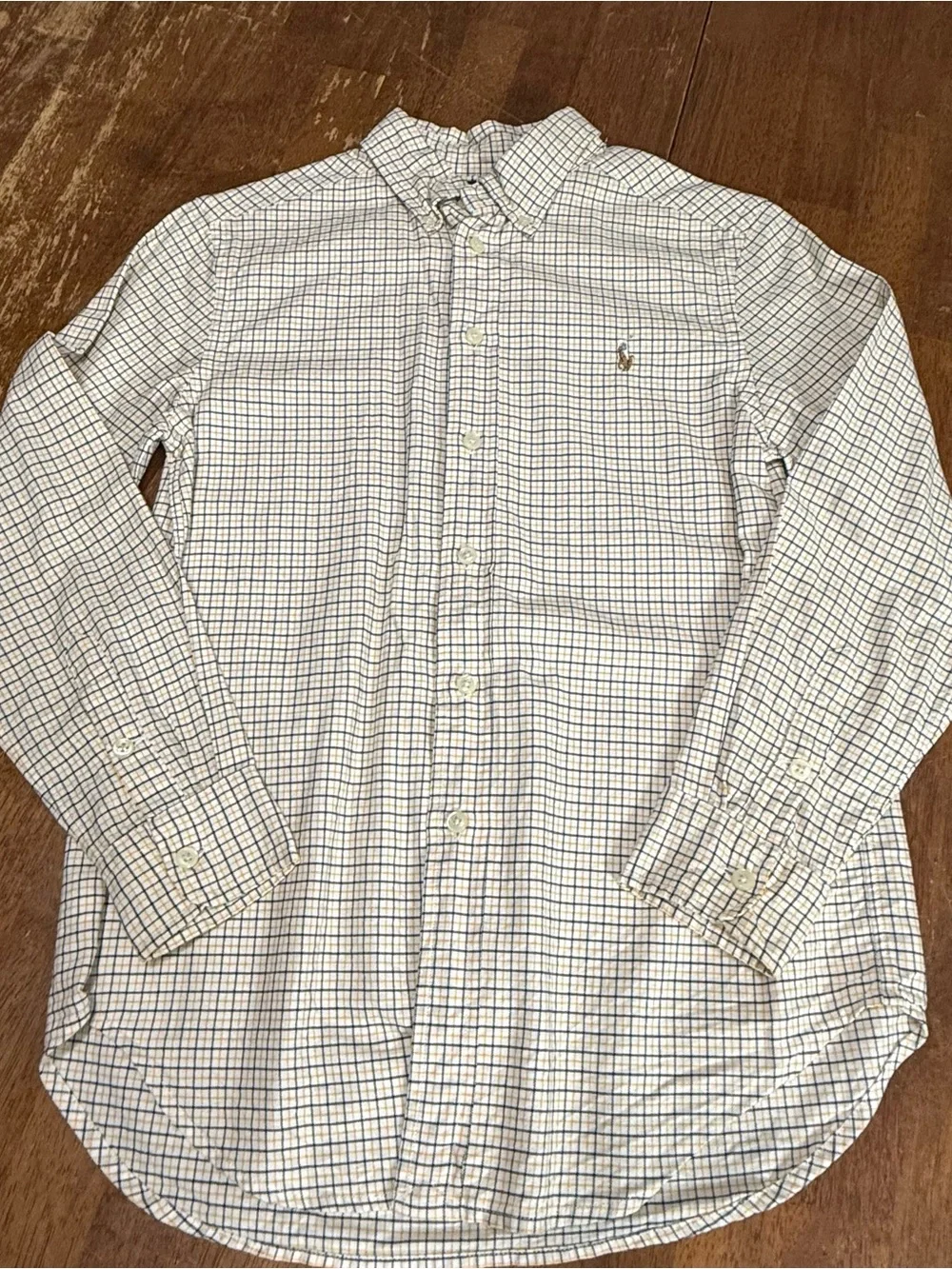 Ralph Lauren Boys M 10-12 Plaid Button Down Shirt Long Sleeve Pony Logo Cotton